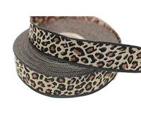 10 mètres 20 mm Brun Beige Jacquard Ruban Tissé à Motif Leopard galon ruban tissu brodé artisanat vêtements mercerie loisir créatif décoration borduer