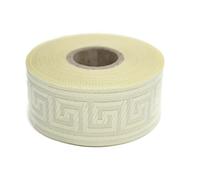 10 mètres 35 mm Beige Ruban Jacquard Tissé à Motif Clé Grecque Rouleaux galon ruban tissu brodé artisanat vêtements mercerie loisir créatif décoration couture médiéval 35062