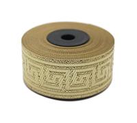 10 mètres 35 mm Doré Métallique Ruban Jacquard Tissé à Motif Clé Grecque Rouleaux galon ruban tissu brodé artisanat vêtements mercerie loisir créatif décoration couture médiéval 35062