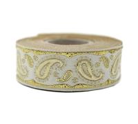 10 mètres de ruban jacquard de style Jaune Calque cousez des rubans de tissu pour artisanat 22mm