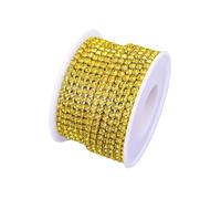 10 mètres de strass garniture pierre tasse chaîne or diamant applique décorative cristal garnitures for robes(Citrine,1YARD_SS8)