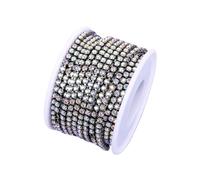 10 mètres de strass garniture pierre tasse chaîne or diamant applique décorative cristal garnitures for robes(Black Crystal AB,1YARD_SS6)