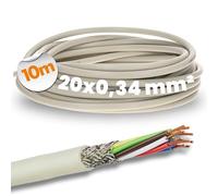 10 mètres Lapp 0034520 LiYCY Câble de commande blindé 20 x 0,34 mm² I Câble de données en PVC gris I Câble de connexion LED I Câble de commande 20 fils pour armoires électriques