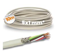 10 mètres Lapp 0034805 LiYCY Câble de commande blindé 5 x 1 mm² I Câble de données en PVC gris I Câble de connexion LED I Câble de commande 5 fils pour armoires électriques