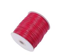 10 mètres/lot 0.5-2.5mm Cordon en Cuir Rond Cire Corde chaîne for Collier à Faire soi-même Bracelet Bijoux résultats Faisant des Accessoires(Rose Red,1.2mm)