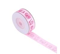 10 Mètres/Rouleau Ruban de Polyester Rose Fille Ruban de Fête de Douche Baptême Fête Cadeau Cadeau Tache Ruban