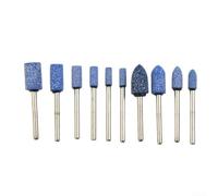 10 Meule Abrasive 3mm Outil Rotatif Chrome 10 Meule Abrasive | Corindon , haute dureté, pour usure lente, pour idéal pour métal dur, pierre, verre(Blue)