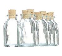 10 mini bouteilles en verre 6 cm avec bouchon liège - Graine Créative Transparent G