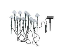 10 mini-champignons lumineux solaires à piquer balisage allée CHAMPY LED blanc chaud 3.8m