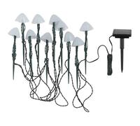 10 mini-champignons lumineux solaires à piquer - LUMISKY - CHAMPY - 3.8 m - Balisage allée - LED blanc chaud