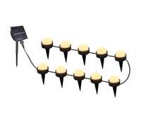 10 mini-spots lumineux solaires à piquer balisage allée SOLIRAY LED blanc chaud 12m