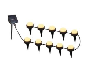 10 mini-spots lumineux solaires à piquer - LUMISKY - SOLIRAY - 12 m - LED blanc chaud - Balisage allée