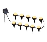 10 Mini-Spots Lumineux Solaires A Piquer - Lumisky - Soliray - 12 M - Led Blanc Chaud - Balisage Allée Noir