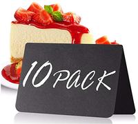 10 Mini Tableaux Noirs Double Face (10x7cm) - Chevalet de Table Ardoise en V pour Restaurant, Fête et Buffet - Étiquette Prix Boulangerie et Buffet - Petit Panneau Affichage pour Nom et Nourriture