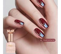10 ml/1 pièce Vernis à ongles gel oeil de chat rubis automne/hiver, 2025 Nouveau gel de cuisson perle de verre rouge sang rouge du nouvel an tendance, Bouteille papillon oeil de chat rouge cerise vin 