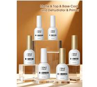 10 ml Base coat sans essuyage et top coat brillant, déshydratant pour ongles et base coat, top coat mat, huile de soin des cuticules - Kit de démarrage complet pour manucure DIY salon, excellent cadea