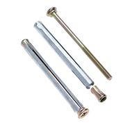 10 mm x 112 mm Ancrage de cadre en métal, Fixation d'ancrage en béton, Vis Pozi Avec Prise murale d'extension pour l'installation de fenêtres et de portes en métal, en plastique et en bois (10 pcs))