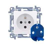 10 MODULE BLANC PRISE 1X Z/U DATE AVEC CLÉS PINCES CGD1.01/11