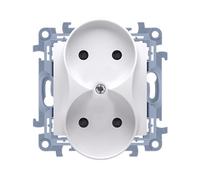 10 MODULE PRISE BLANCHE 2X B/U PINCES À VIS 16A CG2M.01/11