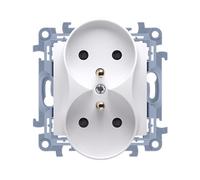 10 MODULE PRISE BLANCHE 2X Z/U AVEC COUVERCLES DE CGZ2MZ.01/11