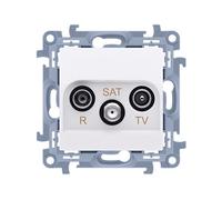 10 MODULES BLANC TV-SAT PRISE PASSAGE 10DB 10 CASP.01/11