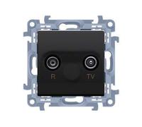10 MODULES NOIR MAT PRISE TV EXTRÉMITÉ SÉPARÉE 1DB CAK.01/49