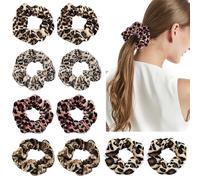 10 Morceaux De Bagues À Cheveux Imprimées Léopard, Anneaux De Cheveux Rétro, Anneaux De Cheveux Élastiques, Accessoires De Cheveux Pour Femmes, Anneaux De Cheveux De Décoration De Coiffure.