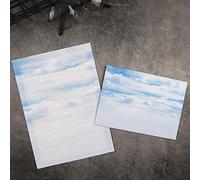 10 morceaux de papier à lettres, 10 enveloppes, jeu de ciel bleu - Ciel bleu et nuages blancs