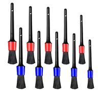 10 Morceaux De Pinceau De Voiture Multifonctionnel, Brosse De Nettoyage De Sortie d'air De Climatisation De La Voiture, Pinceau D'Espace Intérieur De Voiture, Bleu.