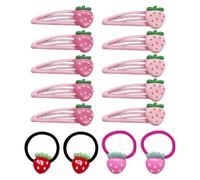 10 Morceaux D'Épingles À Cheveux Aux Fraises Et 4 Morceaux De Boucles À Cheveux De Fraise, Accessoires De Cheveux Créatifs, Accessoires De Cheveux Amusants, Accessoires De Coiffure.