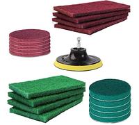 10 Morceaux Tampon à Récurer pour Perceuse électrique - Kagni 4 Pouces Brosse de Nettoyage pour Nettoyage Domestique et Polissage