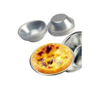 10 moules à tarte aux œufs réutilisables antiadhésifs - Pour pasteis de nata et crème pâtissière - Ronde