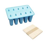 10 moules de Popsicle de cavité, moules de crème glacée de silicone avec les bâtons 50pcs en bois, moule de Popsicle, machine à glaçons faite maison de machine à glaçons de libération facile glace