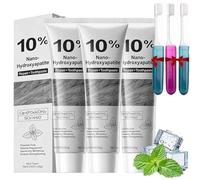 10% Nano Hydroxyapatite Dentifrice, PâTe Dentaire Sans Fluors Naturel, Pour Renforcer L'éMail Des Dents,éLimine Les Taches,Haleine FraîChe,Pour Dents Sensibles. (3 pièces, 4 * 4 * 17)