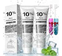 10% Nano Hydroxyapatite Dentifrice, PâTe Dentaire Sans Fluors Naturel, Pour Renforcer L'éMail Des Dents,éLimine Les Taches,Haleine FraîChe,Pour Dents Sensibles. (2 pièces, 4 * 4 * 17)