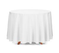 10 nappes blanches, Ø 300 cm, polyester, ronde, tissu
