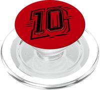 10 Noir Perfect Ten - Numéro 10 pour Les équipes Sportives PopSockets PopGrip pour MagSafe
