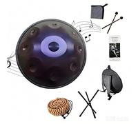 10 Notes Handpan Drum D Minor 22 Pouces, 440/430 HZ Handpan Ré Mineur Professionnel Handpan Instrument, Avec Support, Sac, Maillet Durable Et 9/10 Notes For Débuter(Dark Purple,440hz 12 Notes)