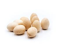 10 Oeuf en bois de hêtre à décorer pour la fête de Pâques - oeufs décoratifs demi- percés, env. 40x 30 mm