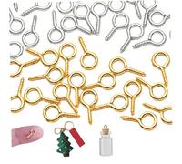 10 pack 100pcs / pack épingles d'oeil placing en fer à vis d'œil à vis 'œil facile fil les yeux avec trou rond pour bijoux, collier bricolage, boucle 'oreille et artisanat de porte-clés