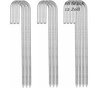 10 Pack 12 Inch Galvanized Ground Pegs J Shape Tent Pegs Garden Stakes J Hooks With Scissor Tip Ground Anchor For Trampoline Awnings Swing