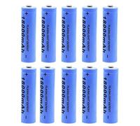 10-Pack 3.7V 18000mAh Lithium-ION Batteries Rechargeables Compatibles avec Les Lampes De Poche, Les Lampes Frontales, Les Ventilateurs, Les Rasoirs, Les Microphones Et d'autres Appareils