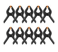 10 - Pack 3 - Inch A - Type Plastic Spring Clamps | Sturdy Woodworking Clamps for DIY/Carpentry/Crafts | Secure Grip, 35mm Largest Opening, Black