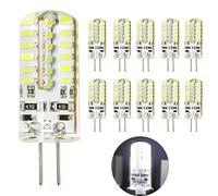 10 pack 4W Ampoules LED G4, 250lm, Blanc froid(6000K), 30 Watt Équivalence Halogènes, 48 Pièces 3014 SMD LED Silice Eclairage, DC 12V