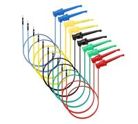 10 Pack 5 Colors 30cm Minigrabber Test Hooks to 26AWG 26AWG Soft Silicone Connector Cable