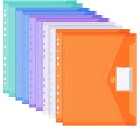 10 Pack A4 Document Folder,Waterproof Document Wallet,11 Perforated Edges With Label Pocket For Organizing Documents,Office Supplies,Homework.[Q102]