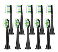 10 Pack AYAITEE Brossette Compatible avec Philips Sonicare, 3100 5100 5500 9000 Diamond Protective - Nettoyage en profondeur W2 C3 - Noir