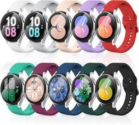 10 Pack Bracelet Montre 20Mm Sport Compatible Avec Samsung Galaxy Watch 6/5/4 40Mm 44Mm/Watch 5 Pro 45Mm, En Silicone Soft Pour Galaxy Watch 6 Classic 43Mm 47Mm, Femme Et Homme[MON9260366]