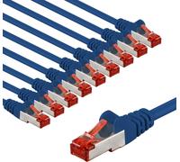 10 Pack CAT6 Network Cable S/FTP/CU Shielded 10 x 1 m 65970 Blue 10 x 1 m Cat6 PiMF LSZH/Cat 6 Ethernet Cable with 10Gbps