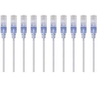 10 Pack Cat6A Ethernet Patch Cable 6" UTP 0.05mm² 10G Pure Bare Copper RJ45 Snagless End SlimRun Range